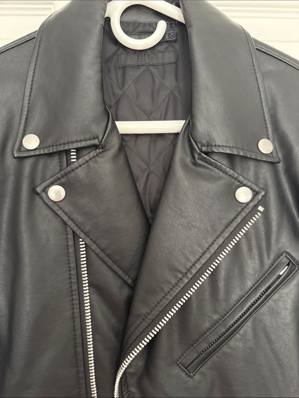 Uniqlo Black Leather Moto Jacket - Picture 3 of 4